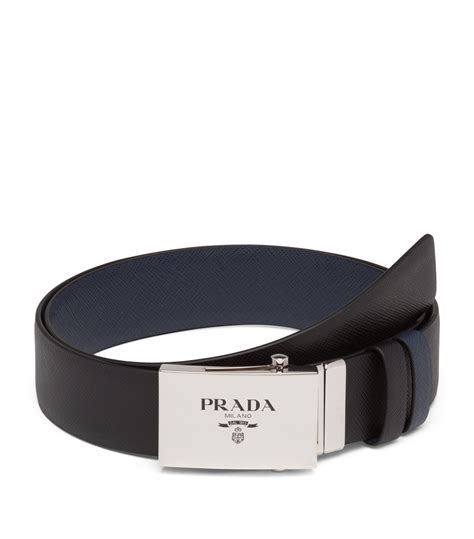 prada saffiano belt men|Mens Prada black Saffiano Leather Reversible Belt.